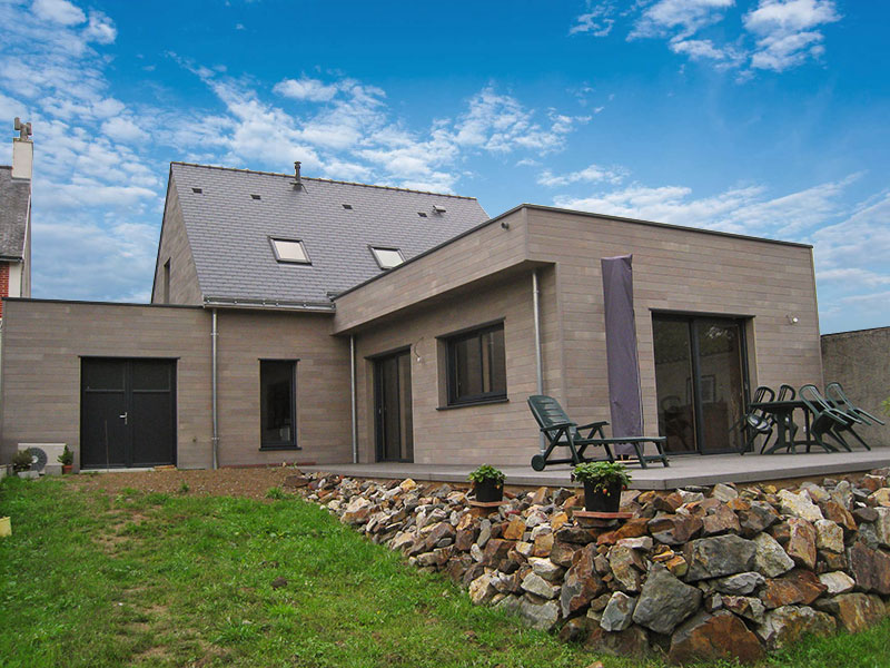 maison contemporaine bois red cedar toit terrasse