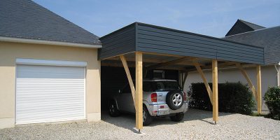 Extension carport maison contemporaine